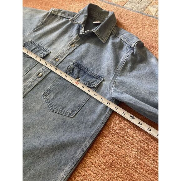 Vintage Heavyweight Denim Shirt M USA Made Tree Back Western Cotton - Picture 5 of 6